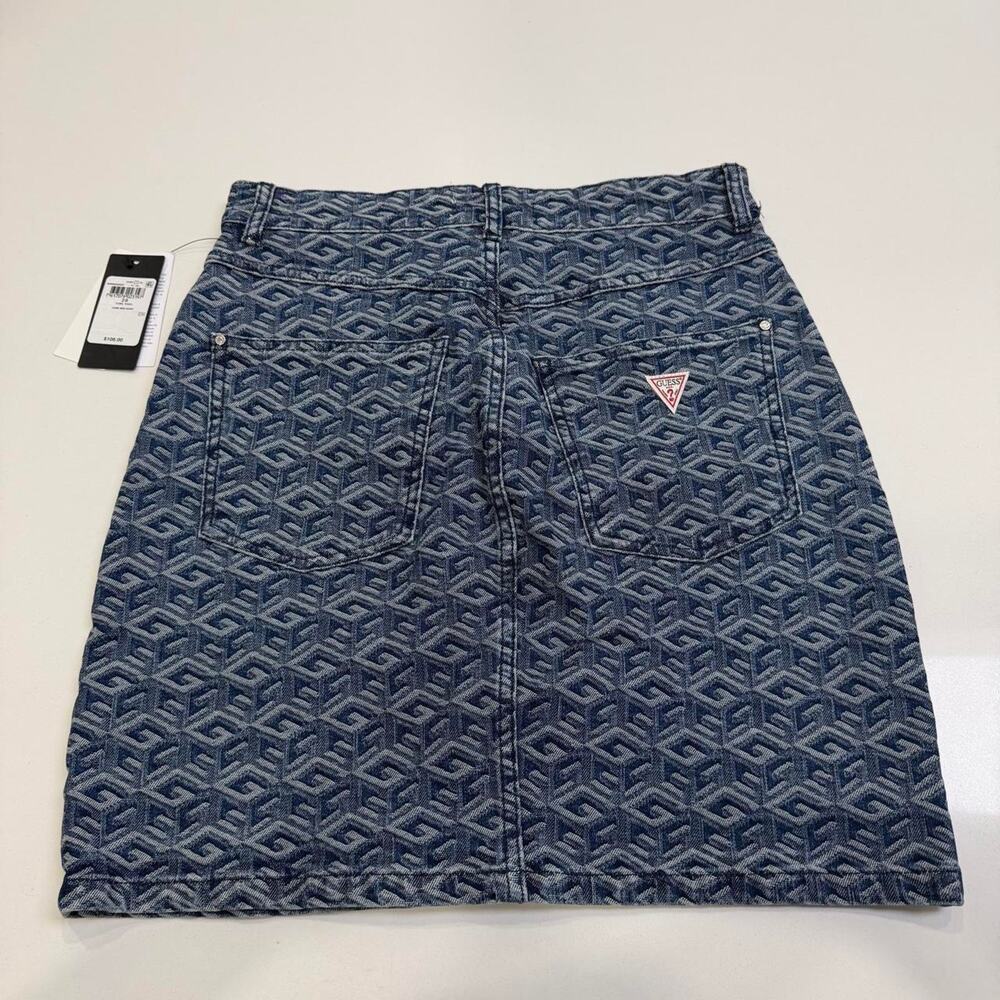 Guess blue denim skirt with